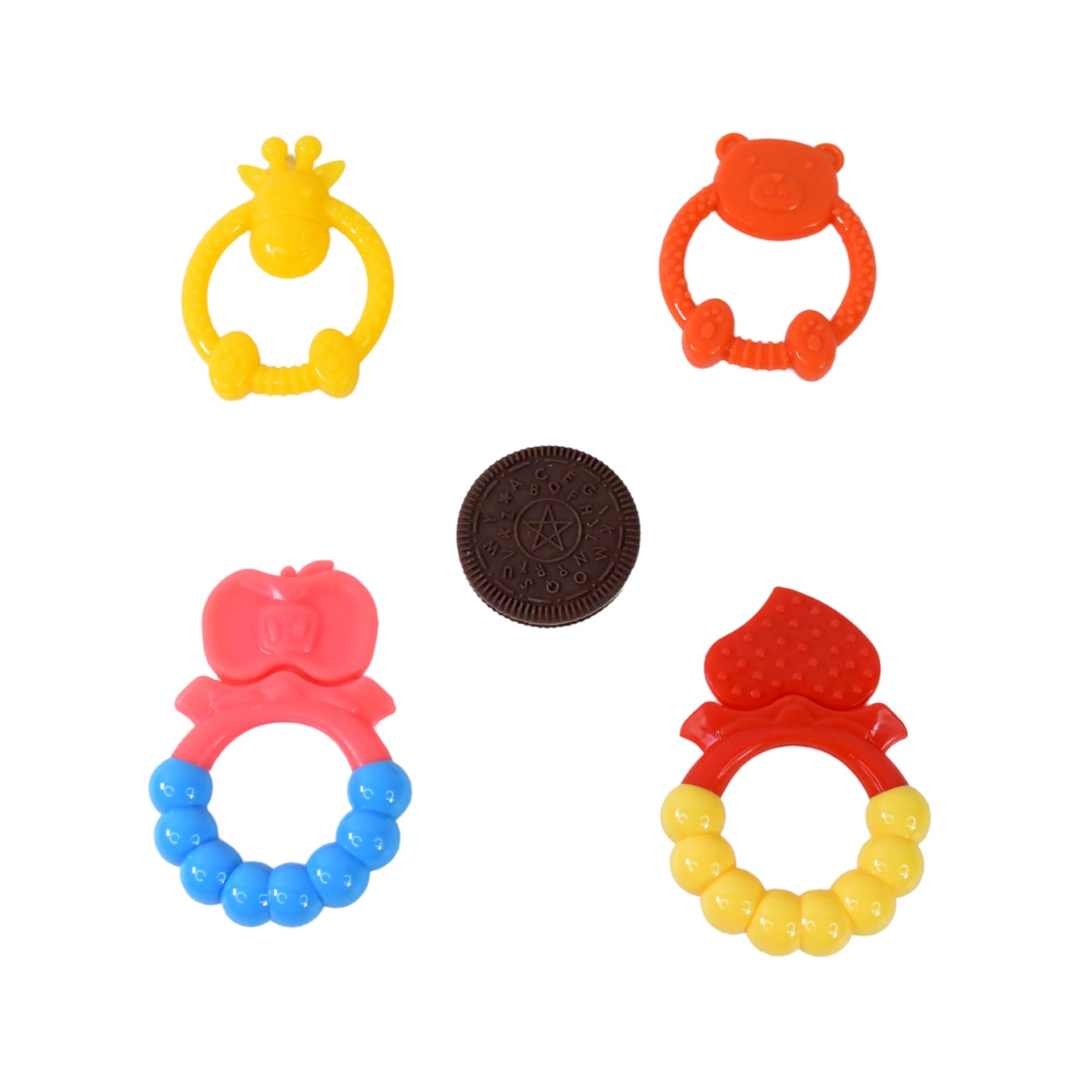 Silicone Baby Teething Toys (1 Pc  Mix Design) - Zidbik