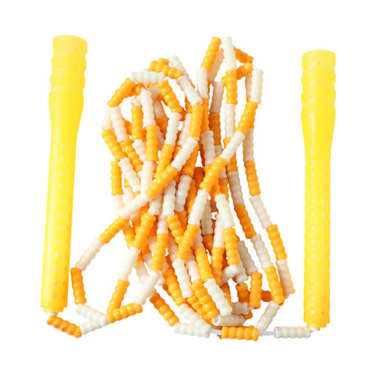 Yellow White Beaded Skipping Jump Rope (1 Set) - Zidbik