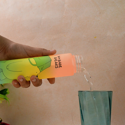 300 Ml Cute Cartoon Printed Plastic Water Bottle - Zidbik