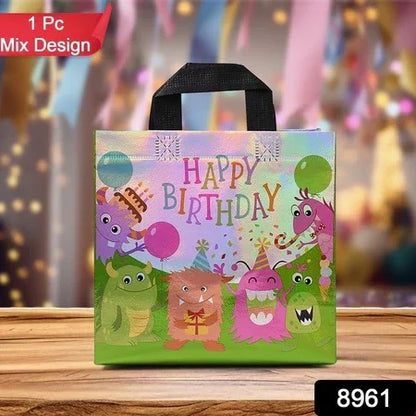 Birthday Gift Bag Reusable Party Gift Bags (1 Pc Mix Design) - Zidbik
