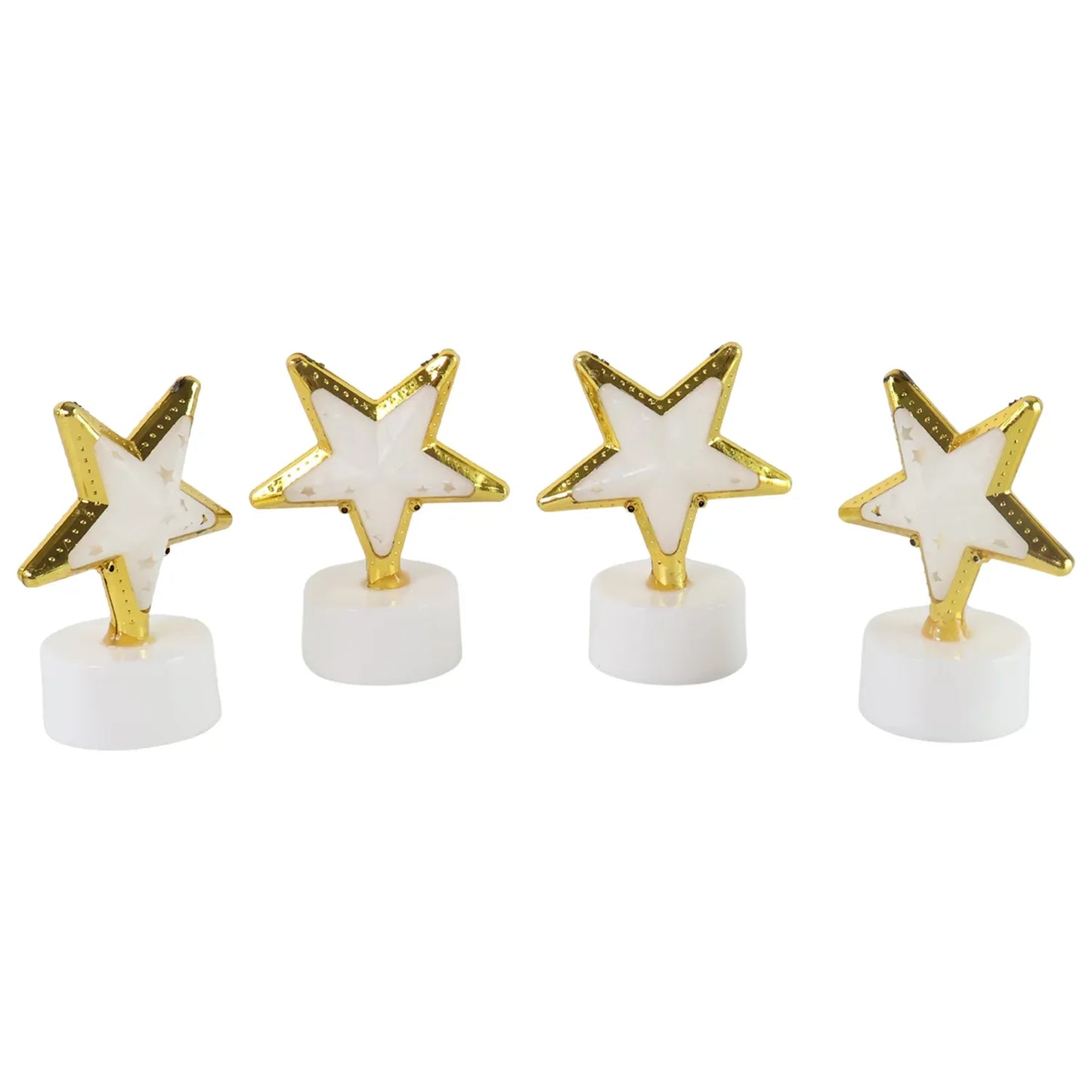 Decorative Star Shaped Flameless Led Candles (4 Pc) - Zidbik