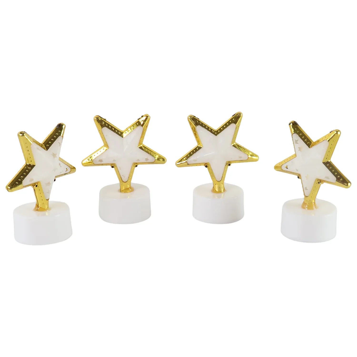 Decorative Star Shaped Flameless Led Candles (4 Pc) - Zidbik