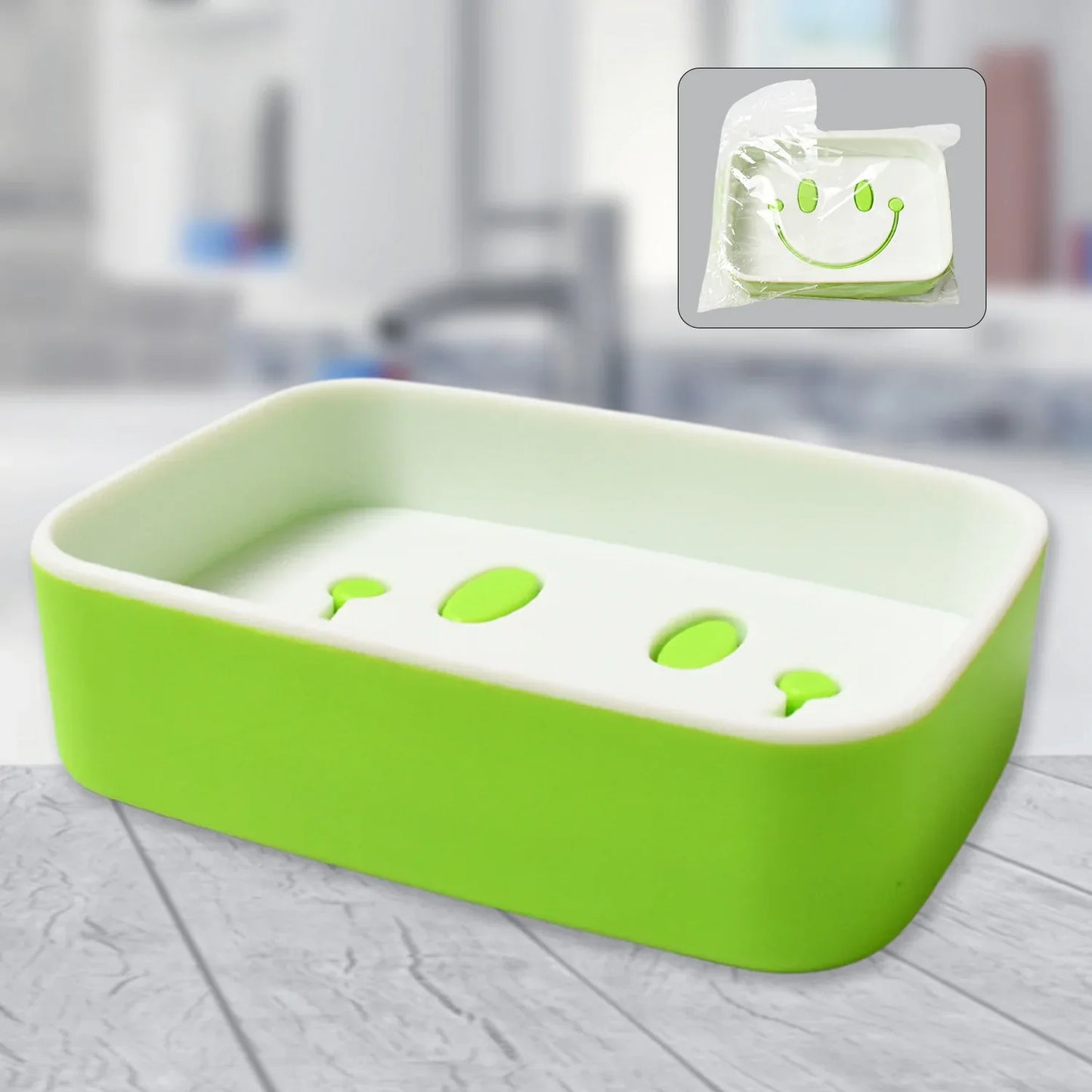 14500 Portable Travel Home Box Cute Cartoons Smile Face Container Draining Holder Soap Dish - Zidbik