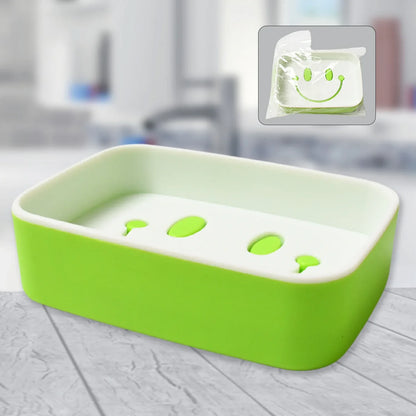 14500 Portable Travel Home Box Cute Cartoons Smile Face Container Draining Holder Soap Dish - Zidbik