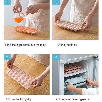 Durable Plastic Ice Cube Tray (1 Pc) - Zidbik