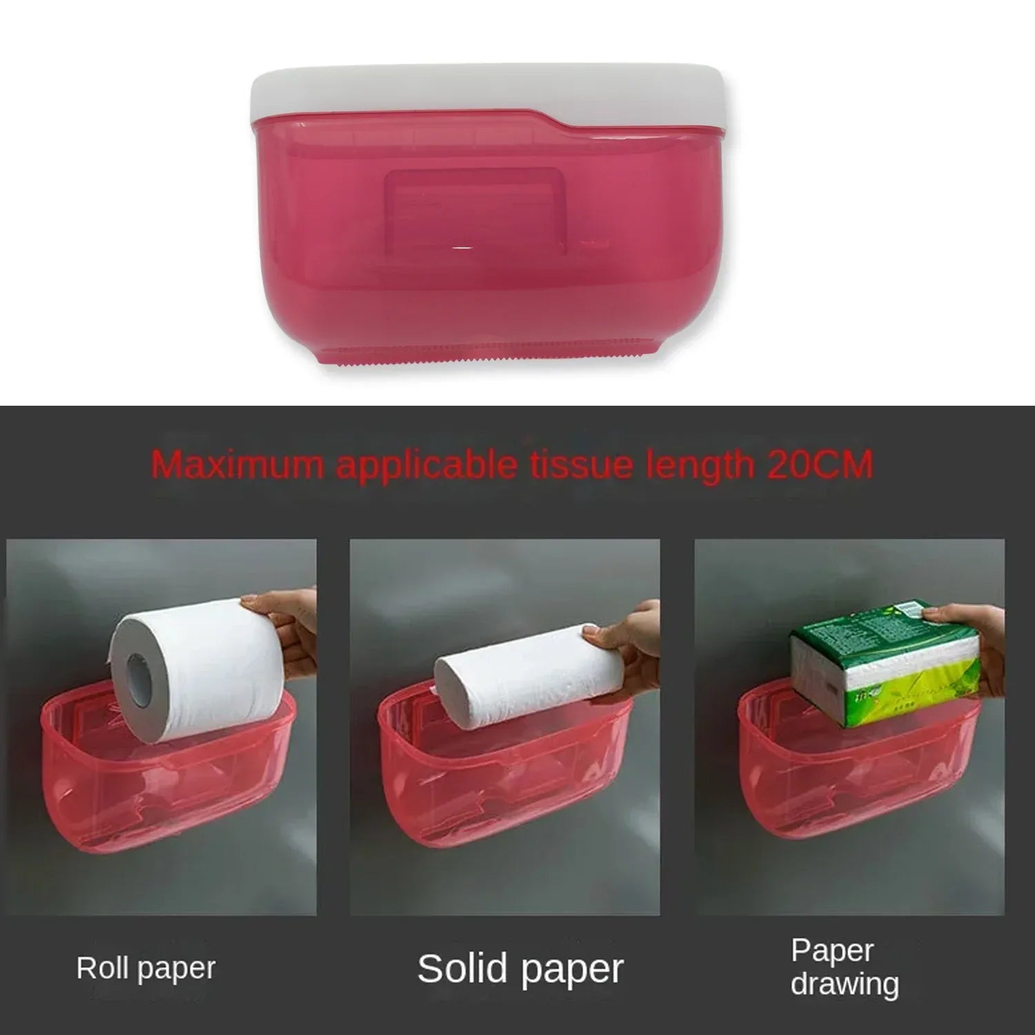 4154 Multifunction 2-in-1 Bathroom Tissue Box Paper Phone Tablet Holder With Hook Self Adhesive Punch-free Wall Mounted Waterproof Bathroom Roll Holder (1 Pc) - Zidbik