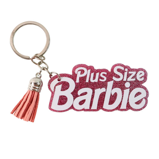 Text Keychain With Glitter Finish And Tassel Charm (1 Pc) - Zidbik