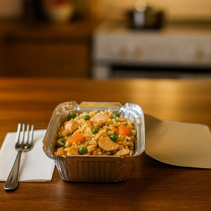 Disposable Aluminium Food Containers With Lids 250 Ml Capacity (Pack Of 25) - Zidbik