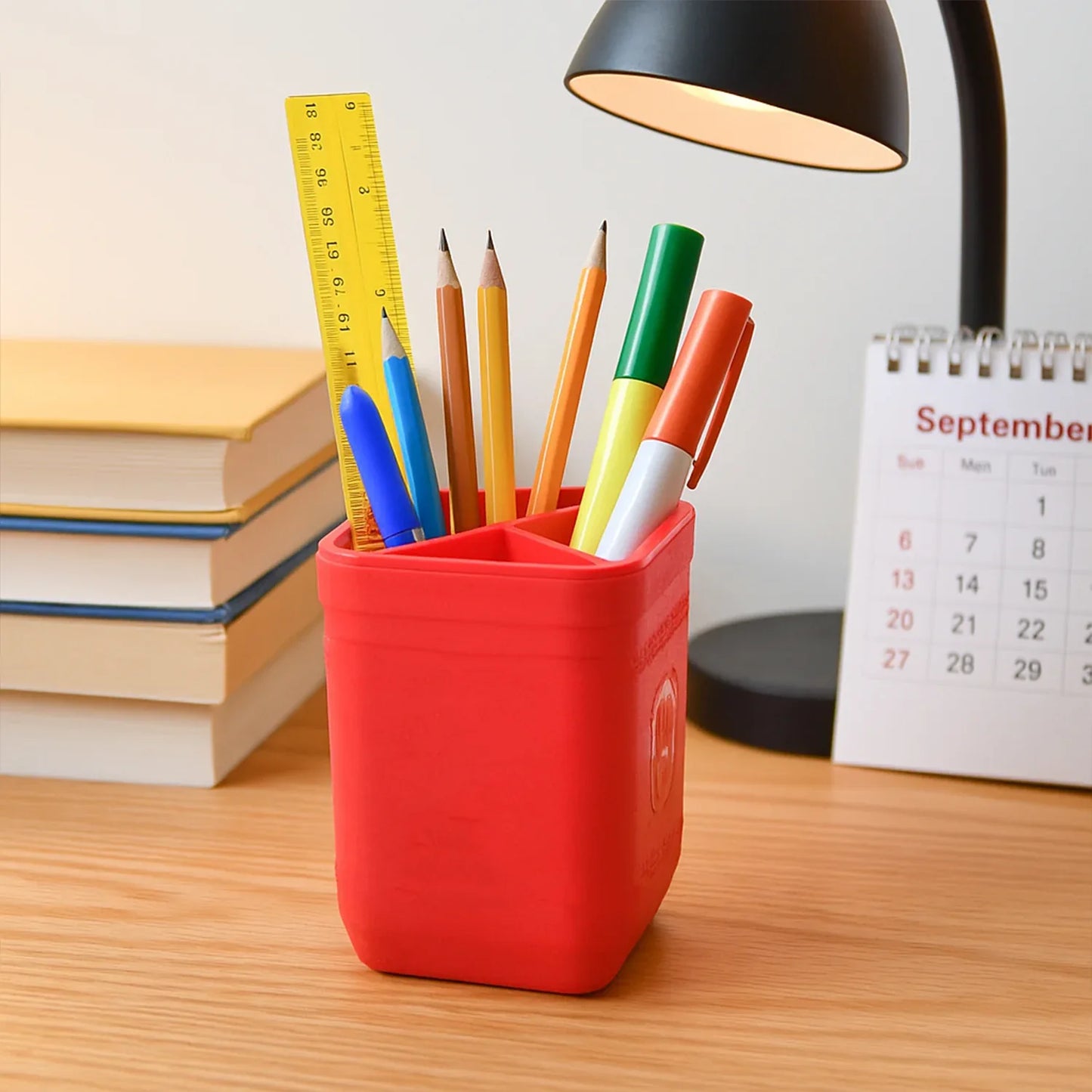 Officemate Pen Stand Tri-section Desk Organizer Stationery Pens Office Supplies - Zidbik