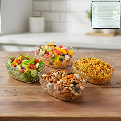 Transparent Multipurpose Serving Bowl Set (4 Pc Set) - Zidbik