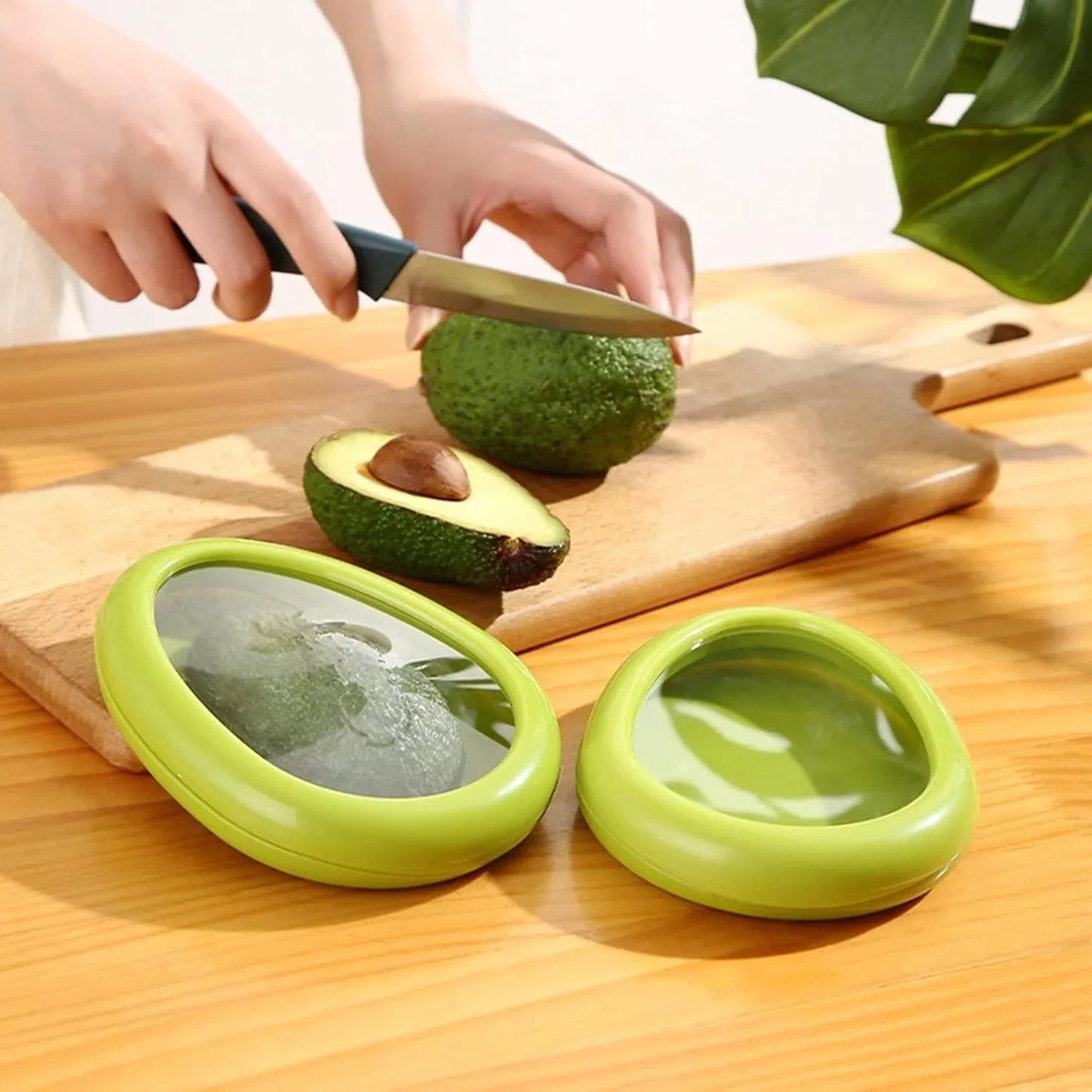 Green Oval Shape Vegetable Container Premium Fruits Saver Keeper (1 Pc) - Zidbik