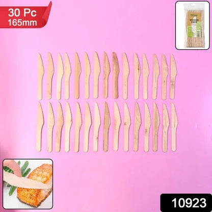 165mm Wooden Knife 30 Pcs Pack - Zidbik