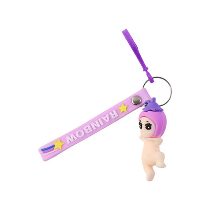 Cute Baby Doll Cartoon Silicone Keychain (1 Pc) - Zidbik