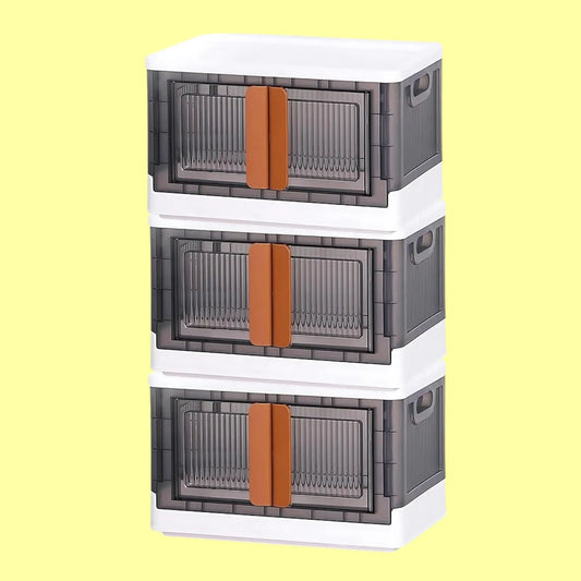 Plastic Folding Wardrobe Storage Organizer (3 Layer 1 Pc) - Zidbik