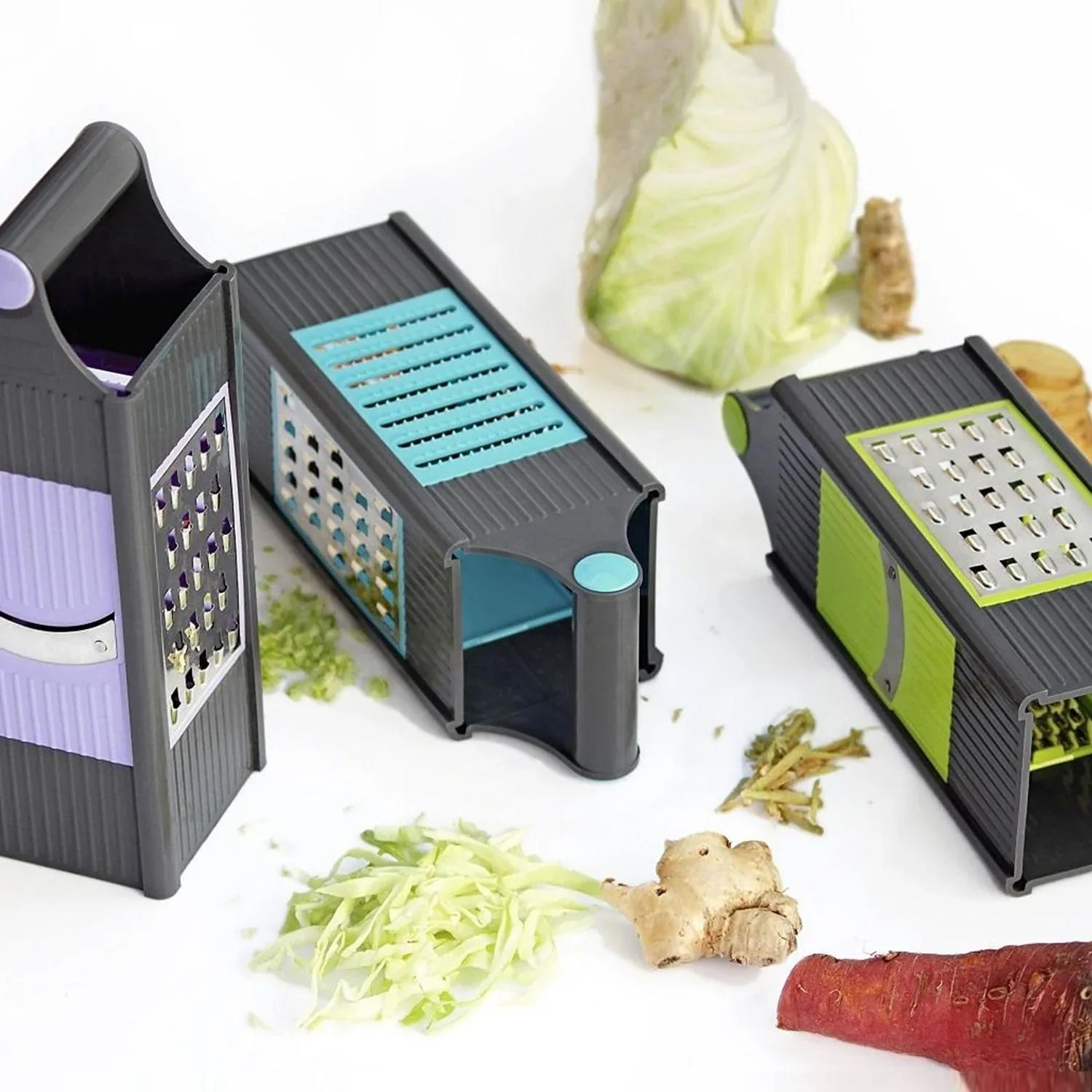 2650 4 In 1 Plastic Vegetable And Fruit Grater And Slicer For Kitchen - Zidbik