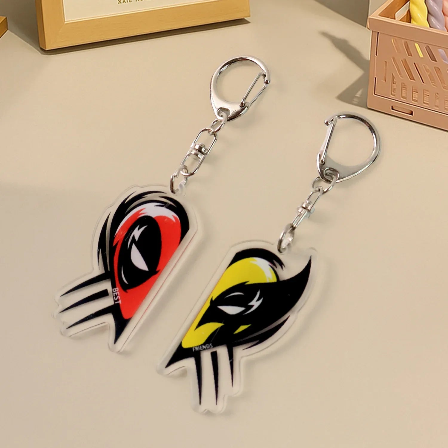 2-in-1 Best Friends Matching Acrylic Breakable Keychain - Zidbik