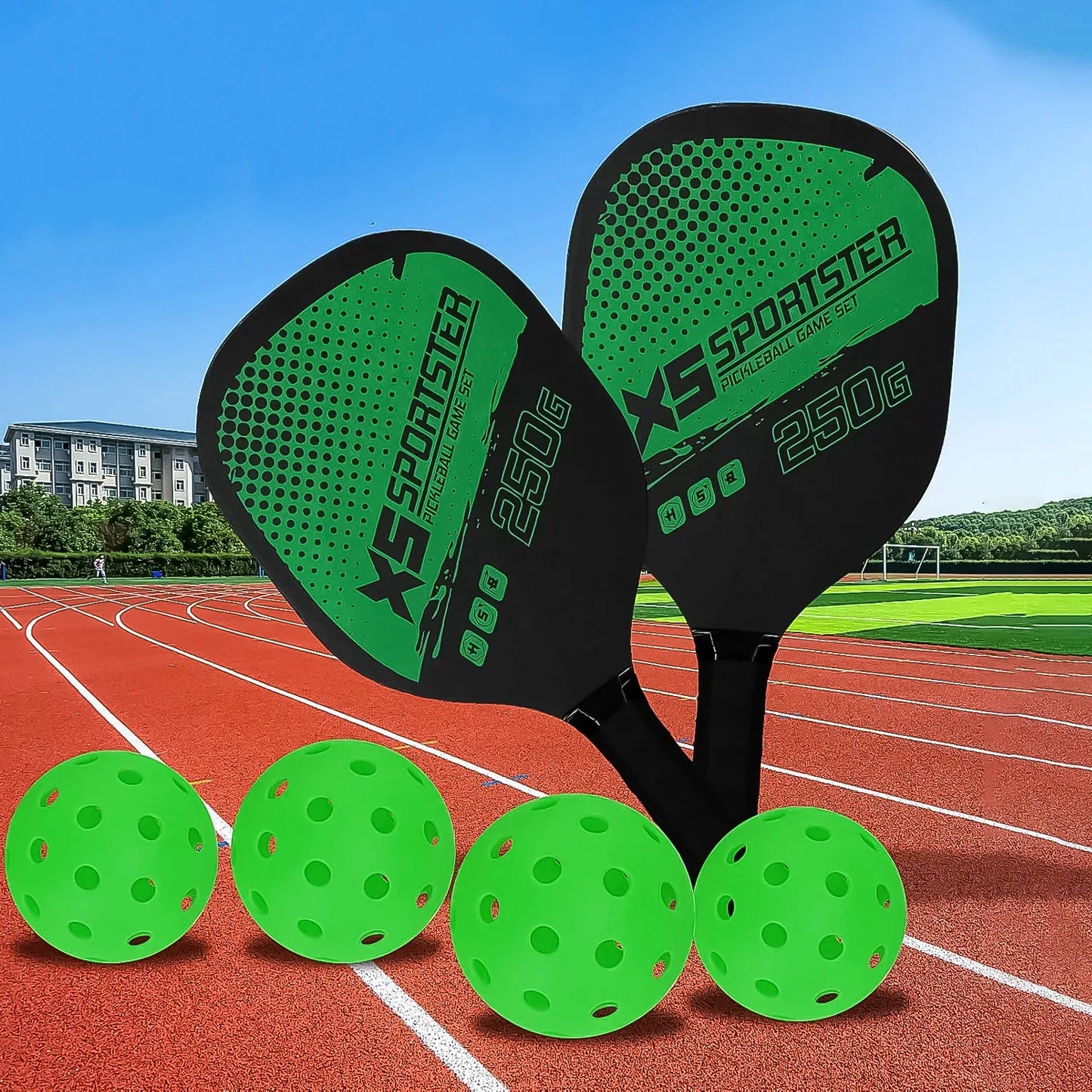 Professional Outdoor Pickleball Paddle And Ball (1 Set) - Zidbik