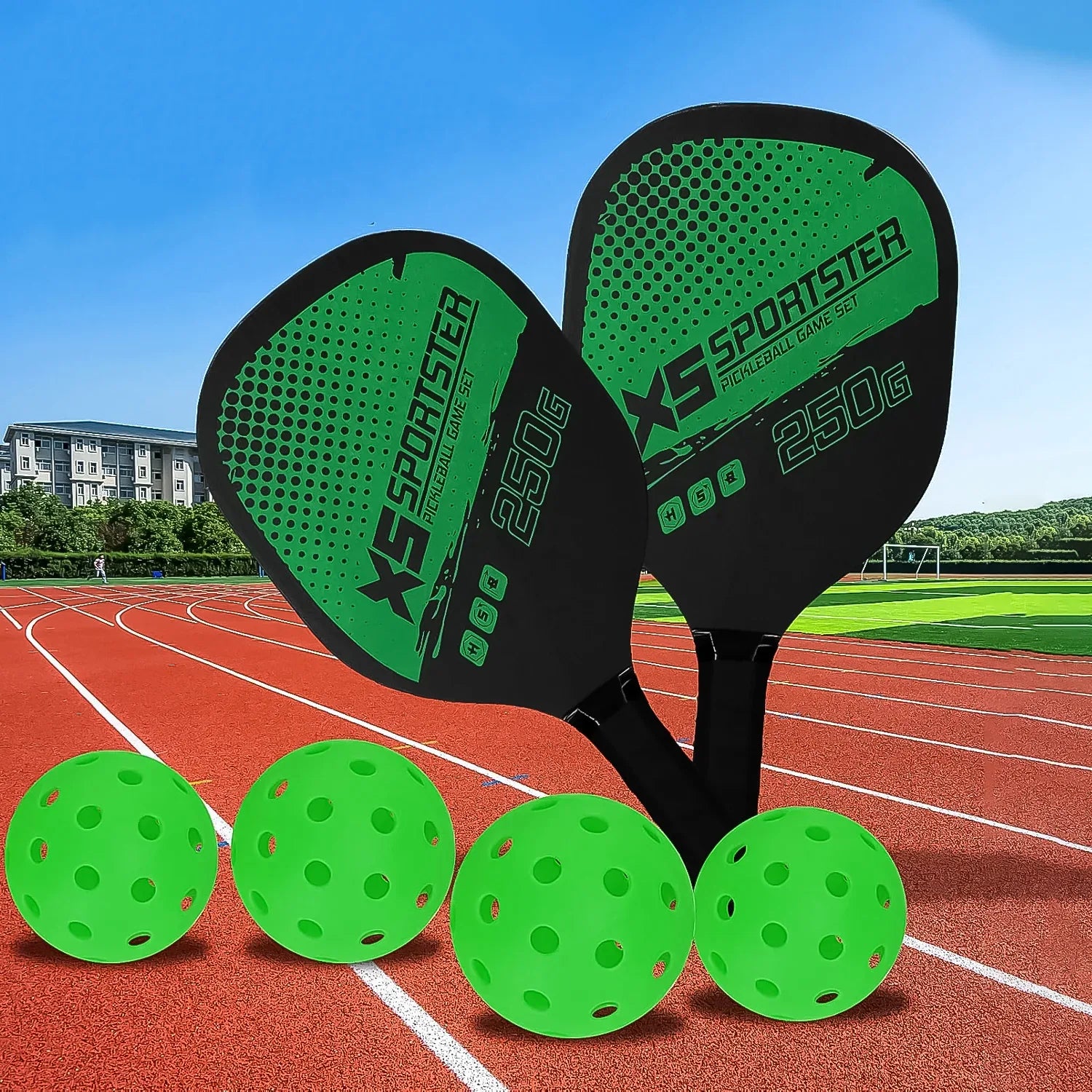 Professional Outdoor Pickleball Paddle And Ball (1 Set) - Zidbik