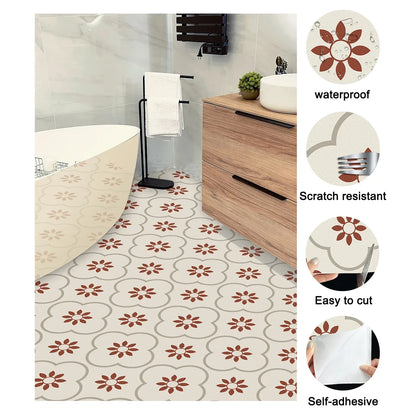 Peel And Stick Floor Tiles Kitchen Bathroom Backsplash Sticker Detachable Waterproof Diy Tile Stickers For Wall Decoration Tiles Home Decoration (8x8 Inch 10 Pcs Set) - Zidbik