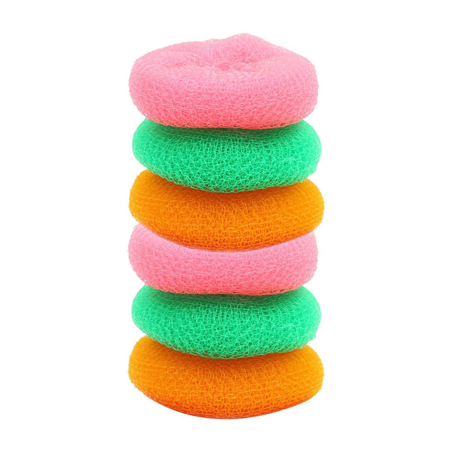 2630 Plastic Scrubber Round Nylon Scrubbers (Pack Of 6) - Zidbik