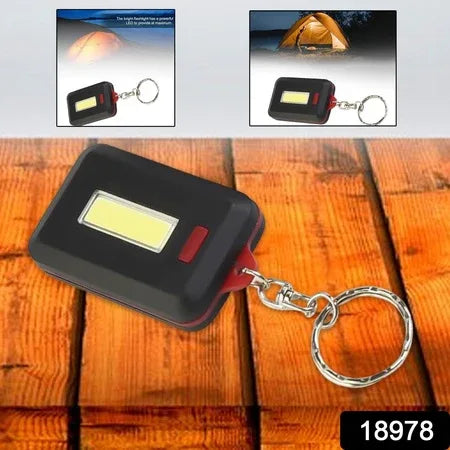 Led Keychain Cob Light With Hook Loop Sticker. 3 Light Modes (1 Pc Battery Not Included) - Zidbik