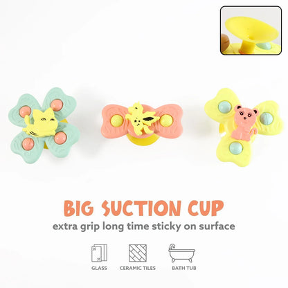 Buzzy Baby Spinner Toy Set Suction Cup Spinning Toys (3 Pc Set) - Zidbik