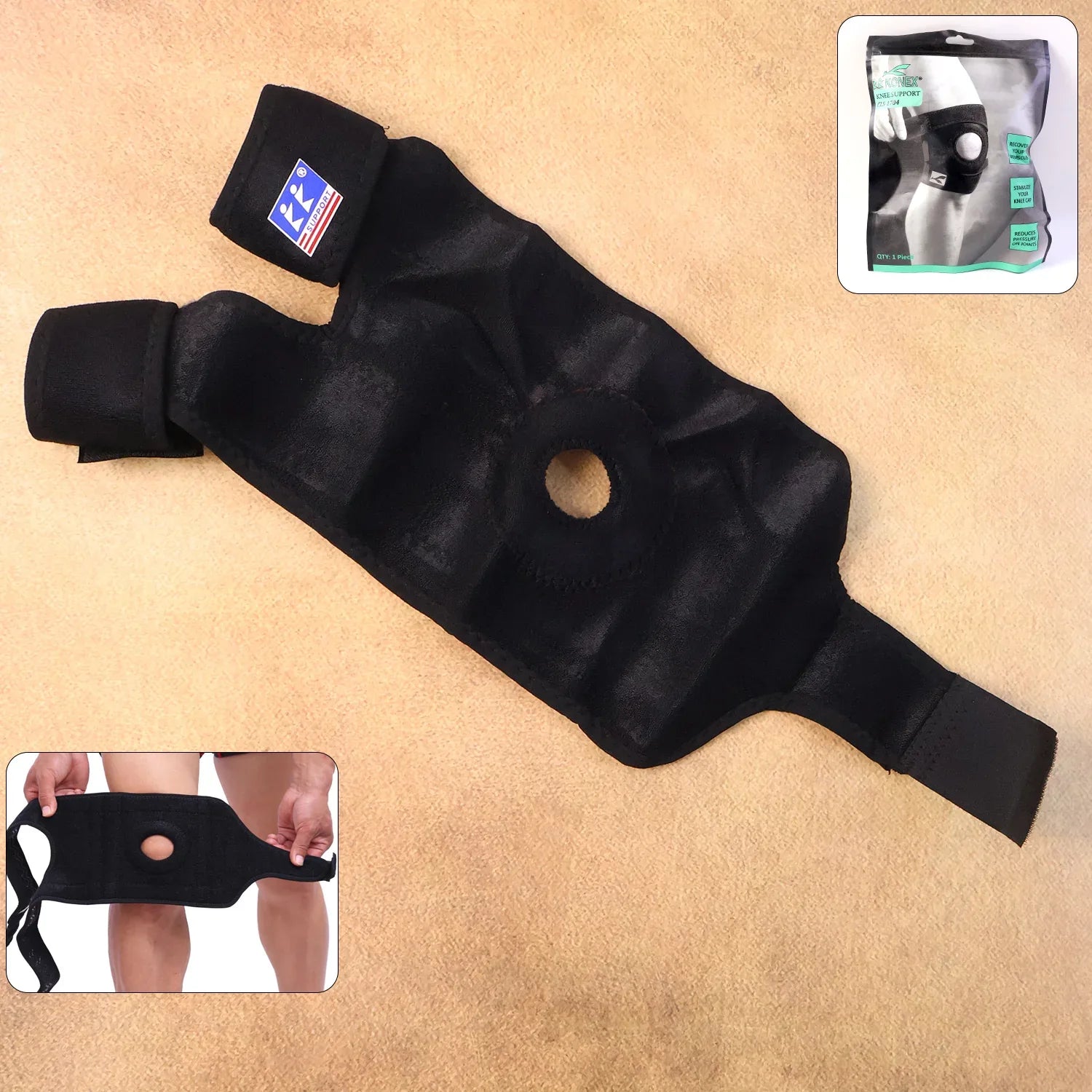 Adjustable Elastic Knee Support Brace (1 Pc) - Zidbik