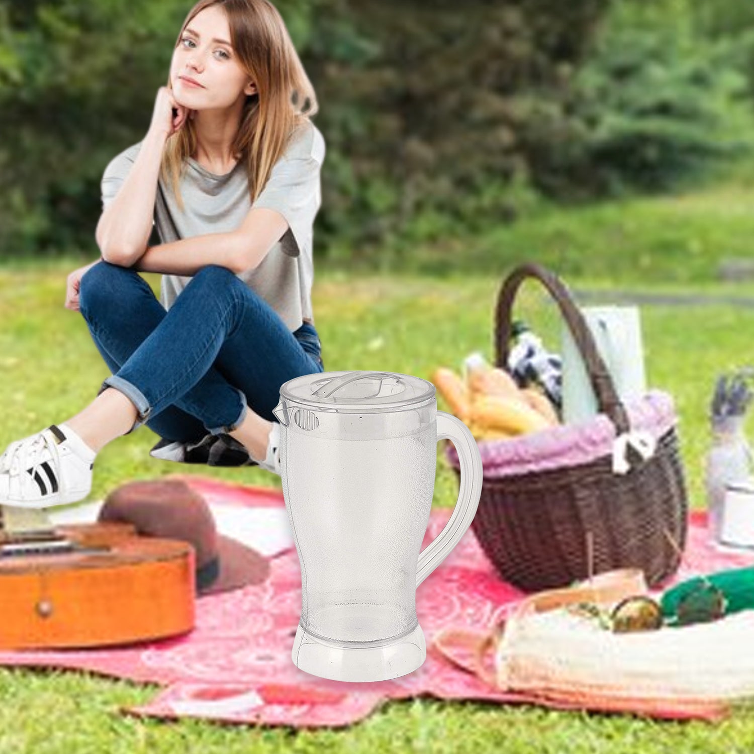 Apex Unbreakable Lemon Jug  1200 Ml (Approx  1 Pc) - Zidbik