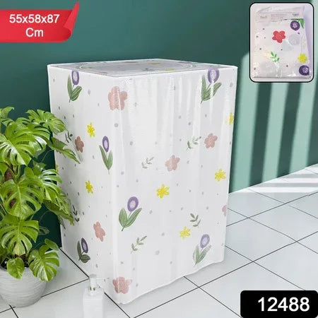 Printed Protective Washing Machine Cover For Top Load (55 58 87 Cm) - Zidbik