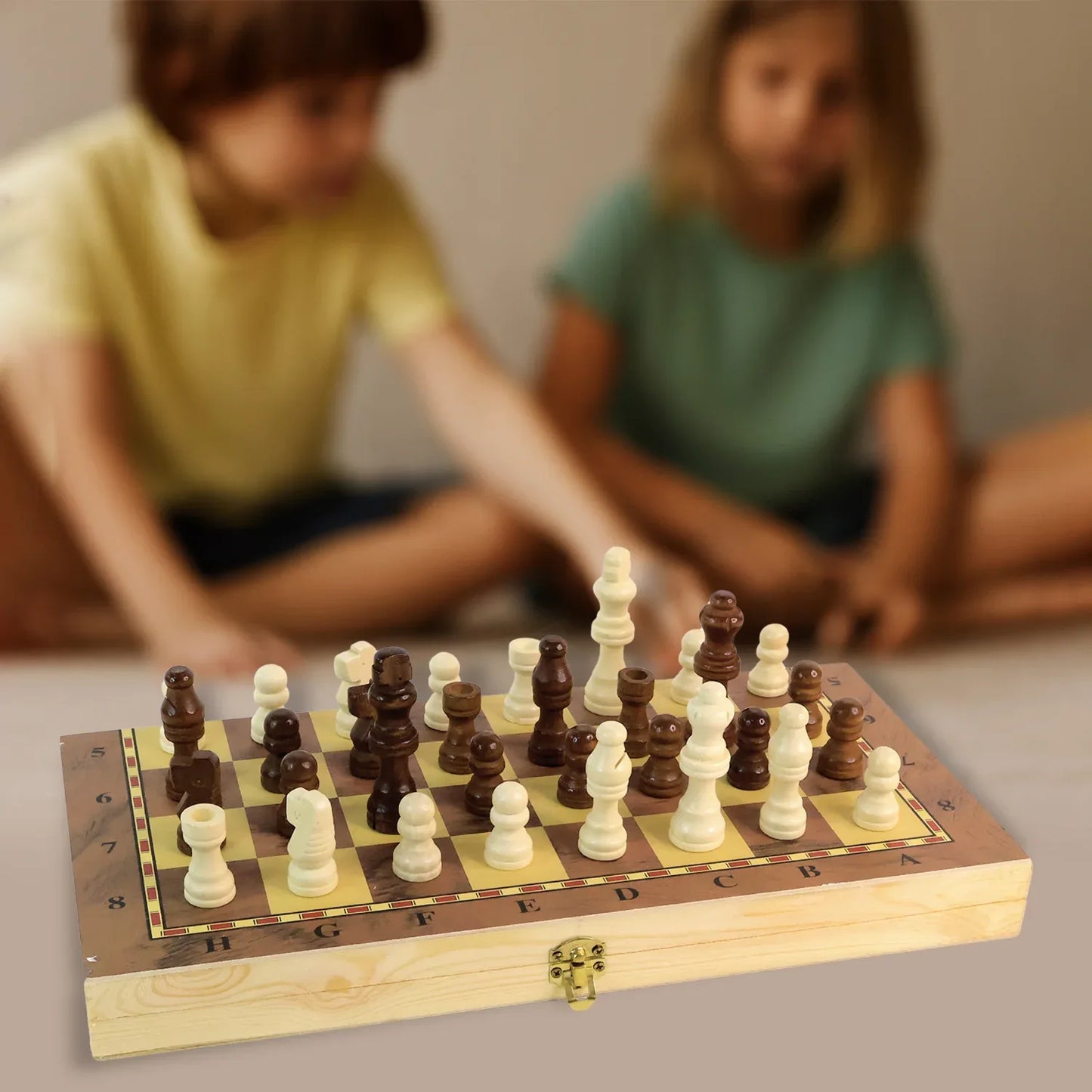 Foldable Wooden Chess Board Set (30 30 Cm 1 Set) - Zidbik