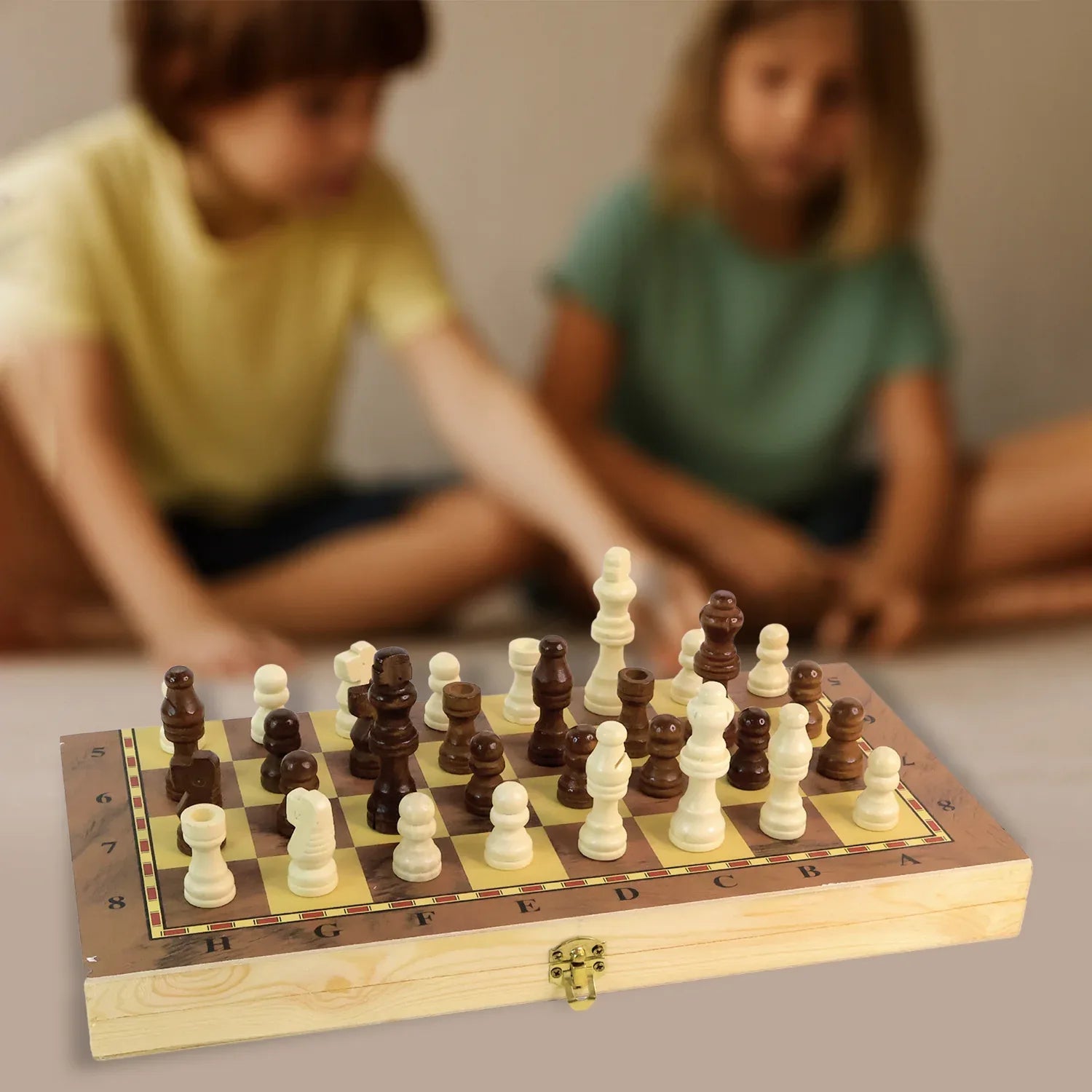 Foldable Wooden Chess Board Set (30 30 Cm 1 Set) - Zidbik