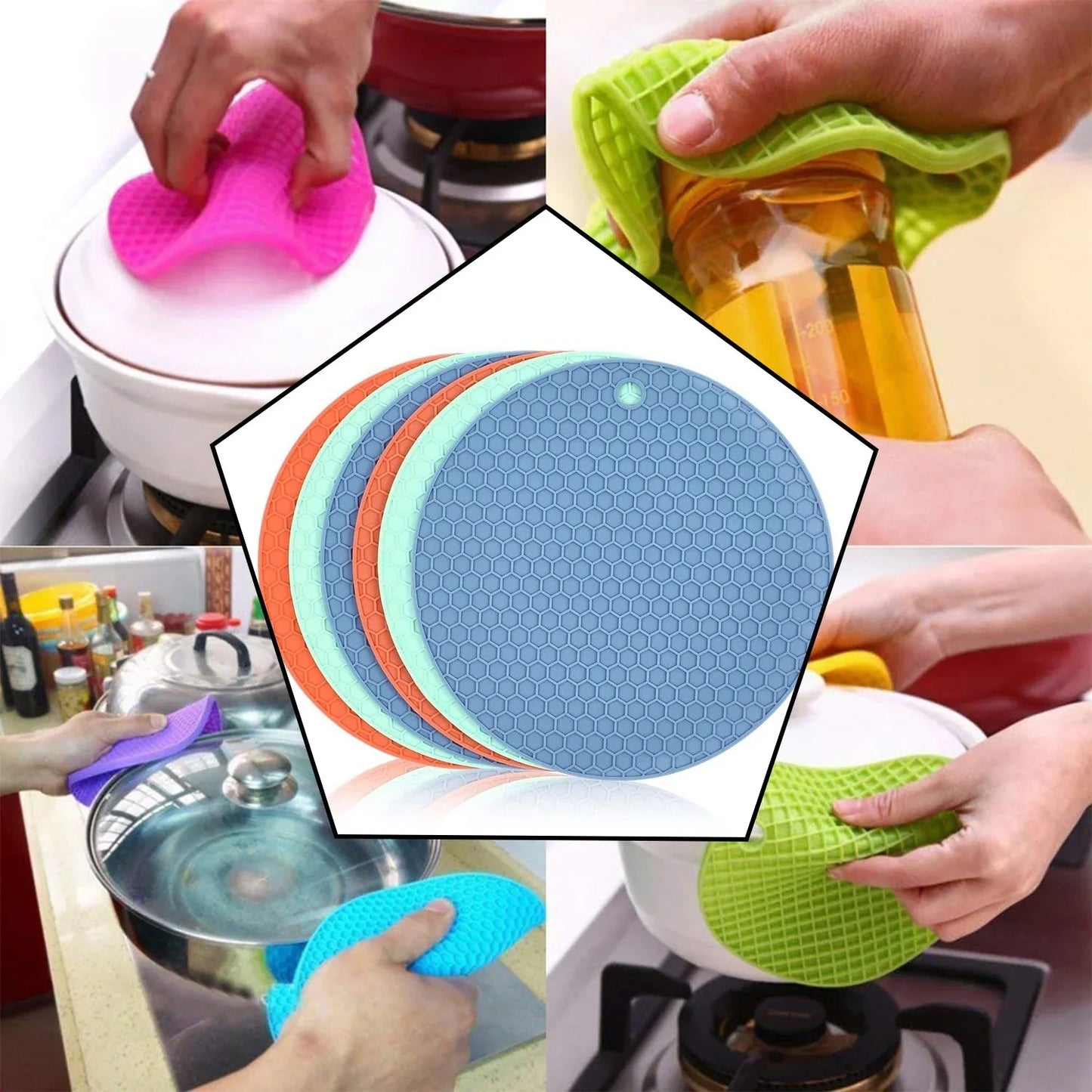 4778 1pc Silicone Hot Mat Used For Breakfast Lunch And Dinner Purposes In Different-different Places. - Zidbik
