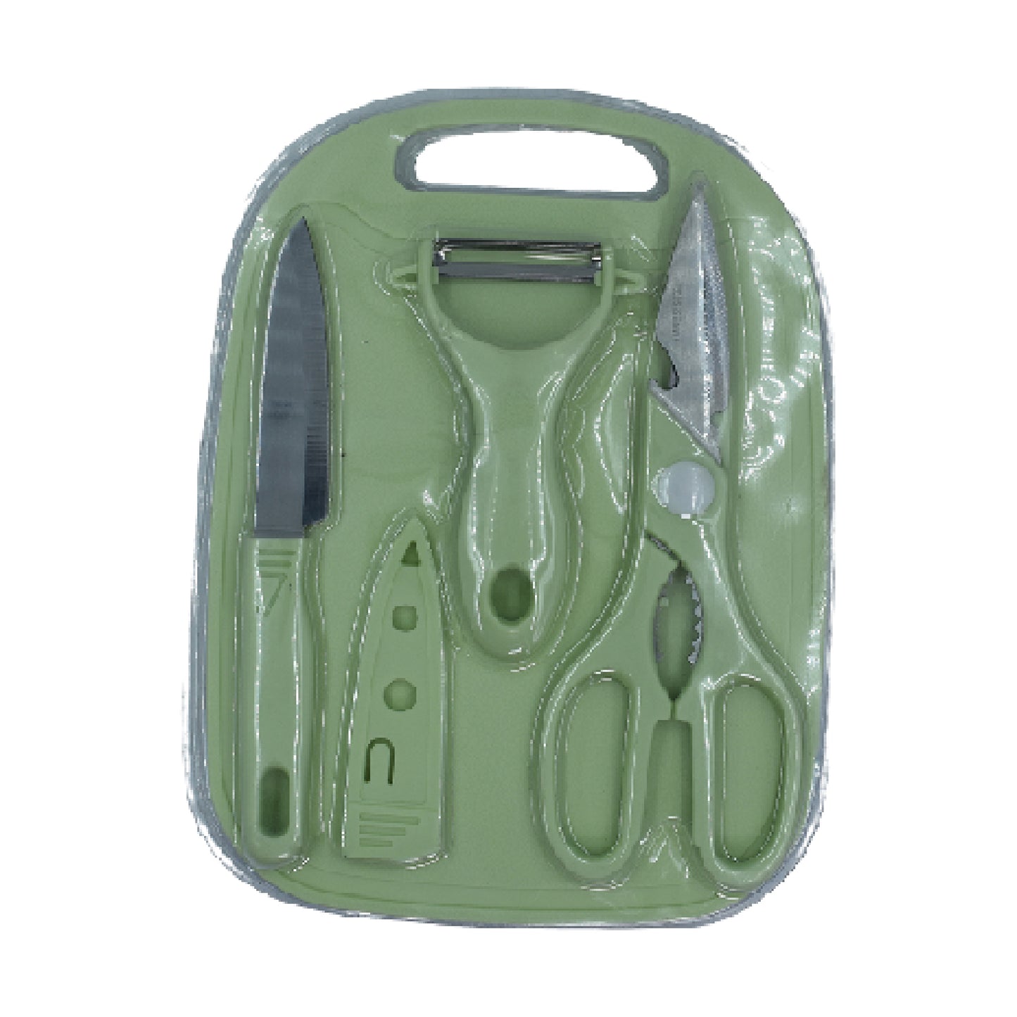 5508 Plastic Chopping Board With Knife Set And Scissor And Wine Stainless Steel And Plastic Kitchen Item Multipurpose Cutting Vegetables - Zidbik