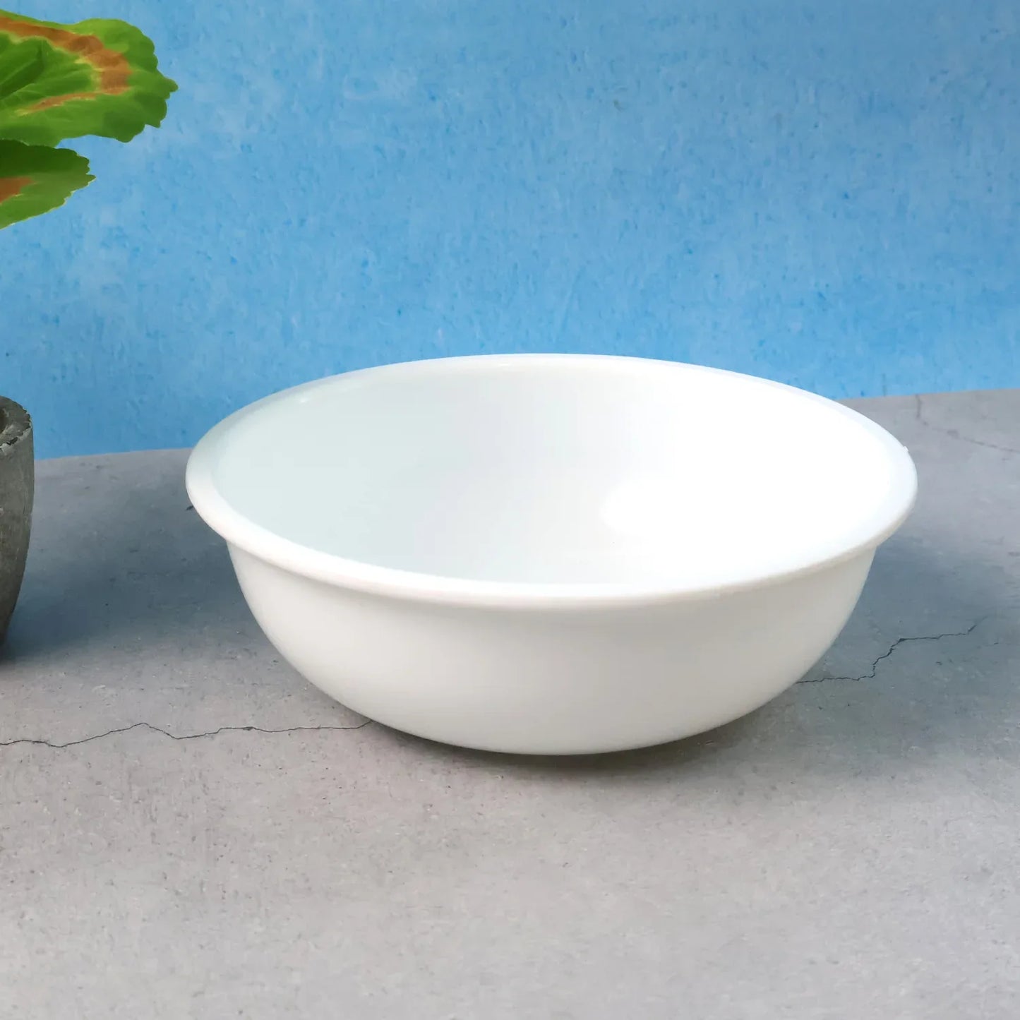 Plastic 6 Inch White Round Deep Serving Bowl (1 Pc) - Zidbik