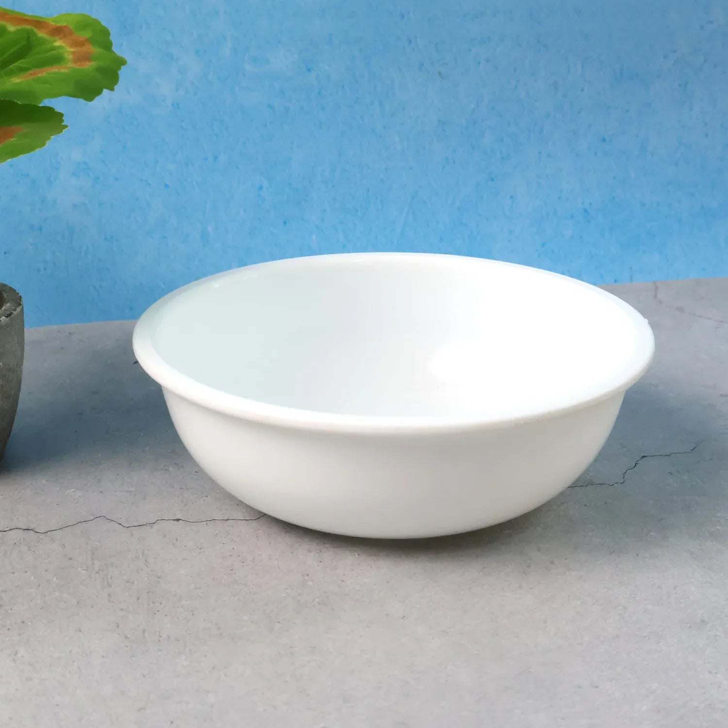 Plastic 6 Inch White Round Deep Serving Bowl (1 Pc) - Zidbik