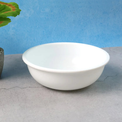 Plastic 6 Inch White Round Deep Serving Bowl (1 Pc) - Zidbik