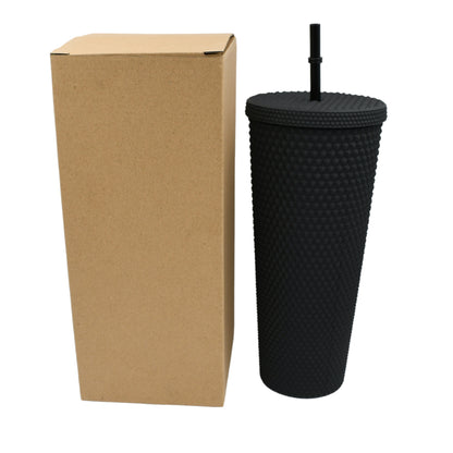 0304 Cup With Straw Reusable Matte Studded Tumbler With Leak Proof Lid Water Cup Travel Mug Coffee Ice Water Bottle Double Walled Insulated Tumbler Bpa Free (1 Pc) - Zidbik