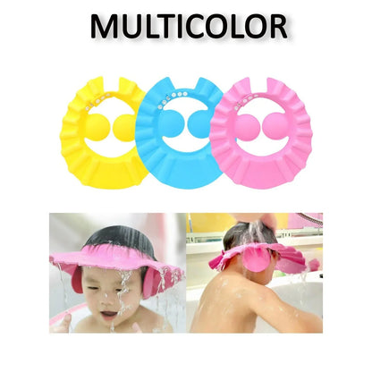 0378b Adjustable Safe Soft Bathing Baby Shower Hair Wash Cap For Children Baby Bath Cap Shower Protection For Eyes And Ear - Zidbik