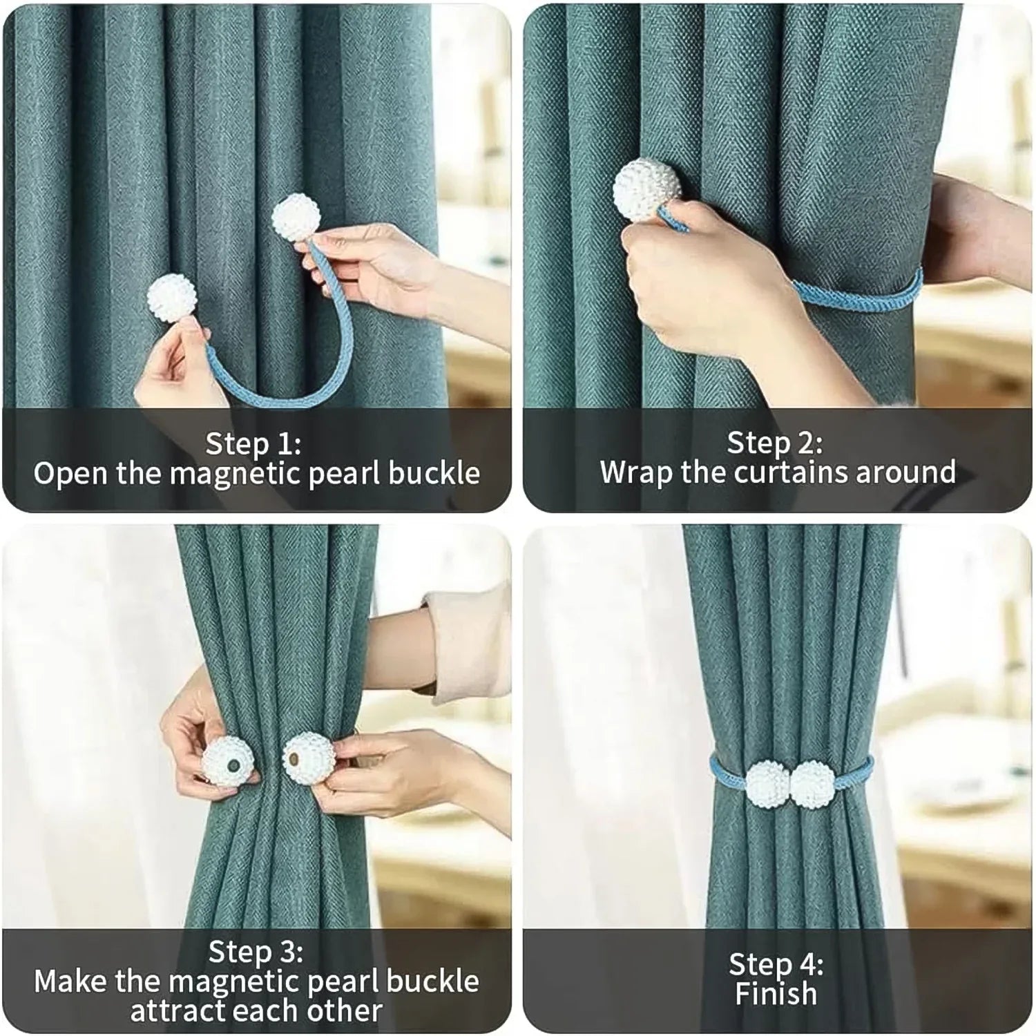Polyester And Magnet Curtain (2 Pc) - Zidbik