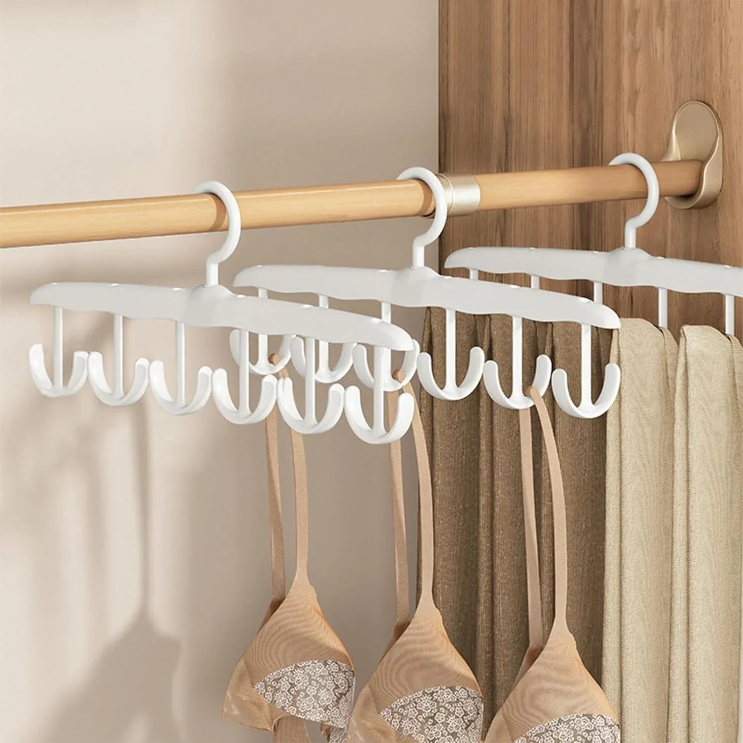 13948 Tank Top Hanger 12-hook Space Saving Hanger Capacity Rotatable Wood Space Saving Hanger Closet Organizers And Storage For Dorm Apartment For Tank Top - Zidbik