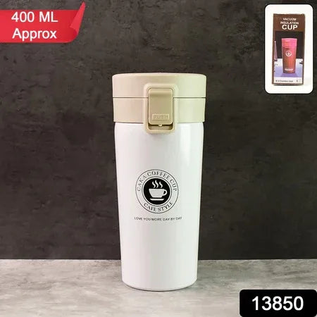 Stainless Steel Vacuum Insulated Coffee Flask With Flip Lock Lid (400ml 1 Pc) - Zidbik