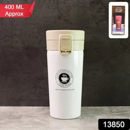 Stainless Steel Vacuum Insulated Coffee Flask With Flip Lock Lid (400ml 1 Pc) - Zidbik