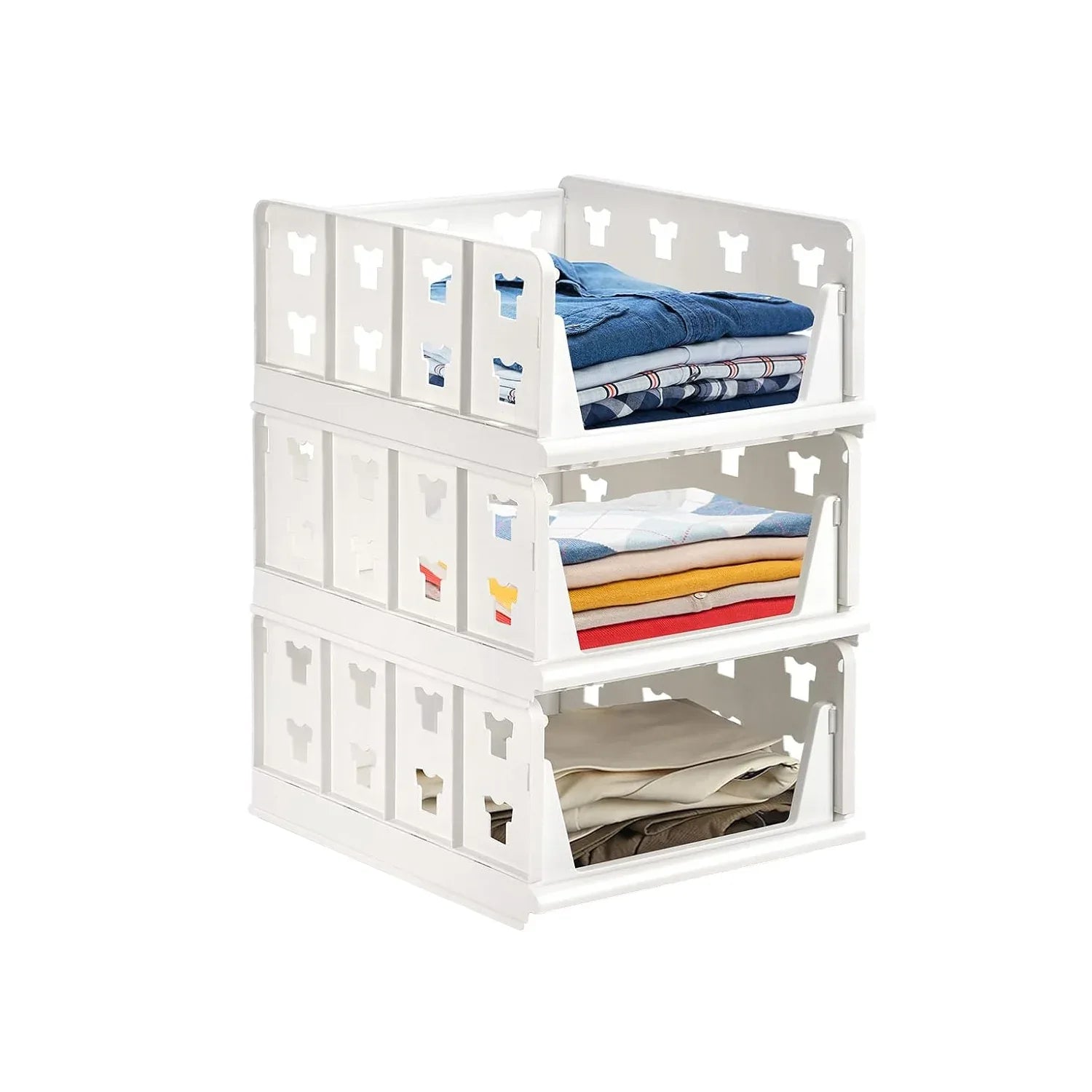 7886 3 Layer Stackable Multifunctional Storagefor Clothes Foldable Drawer Shelf Basket Utility Cart Rack Storage Organizer Cart For Kitchen Pantry Closet Bedroom Bathroom Laundry(3 Layer 1 Pc) - Zidbik