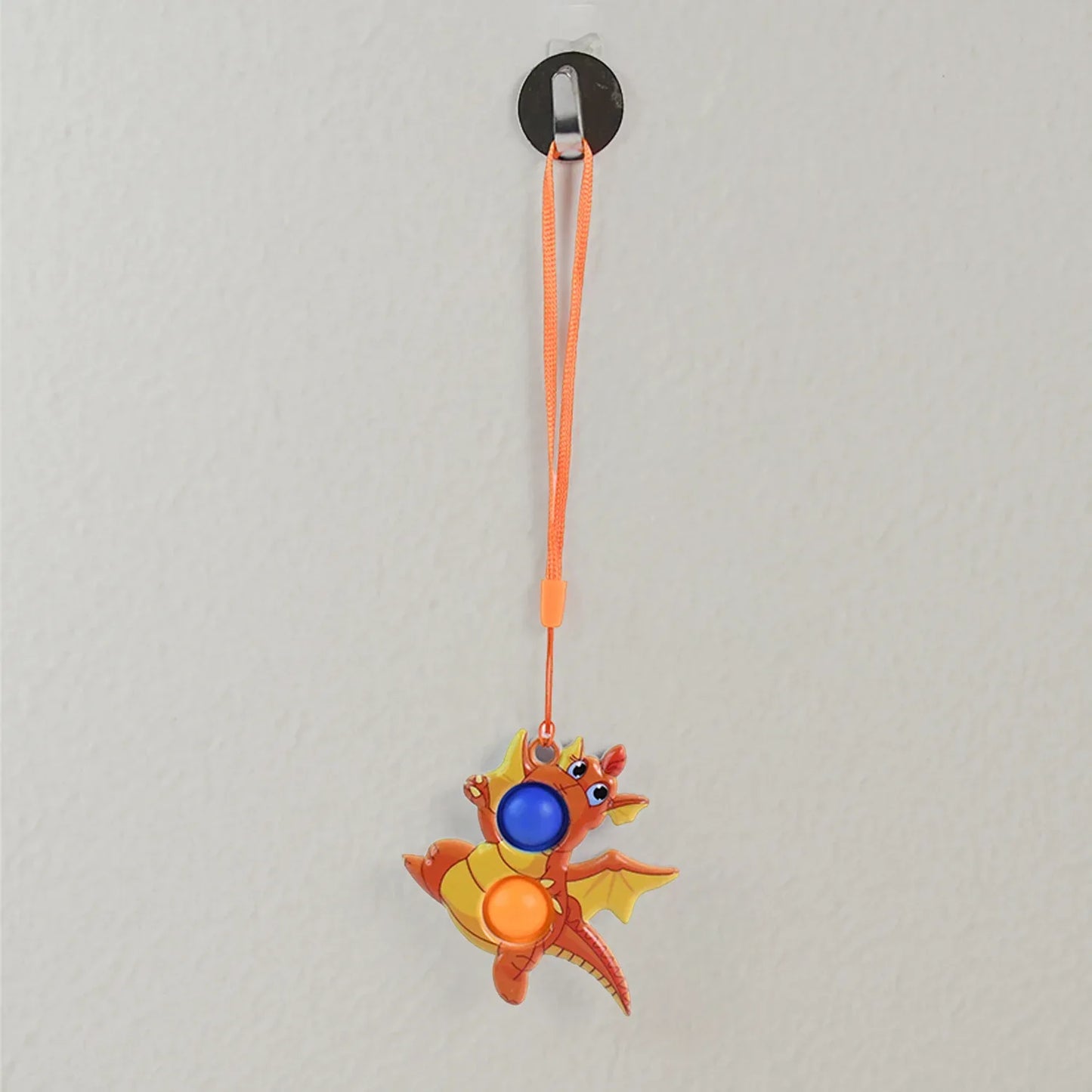2-bubble Dragon-shaped Push Pop Fidget Toy With Strap (1 Pc) - Zidbik