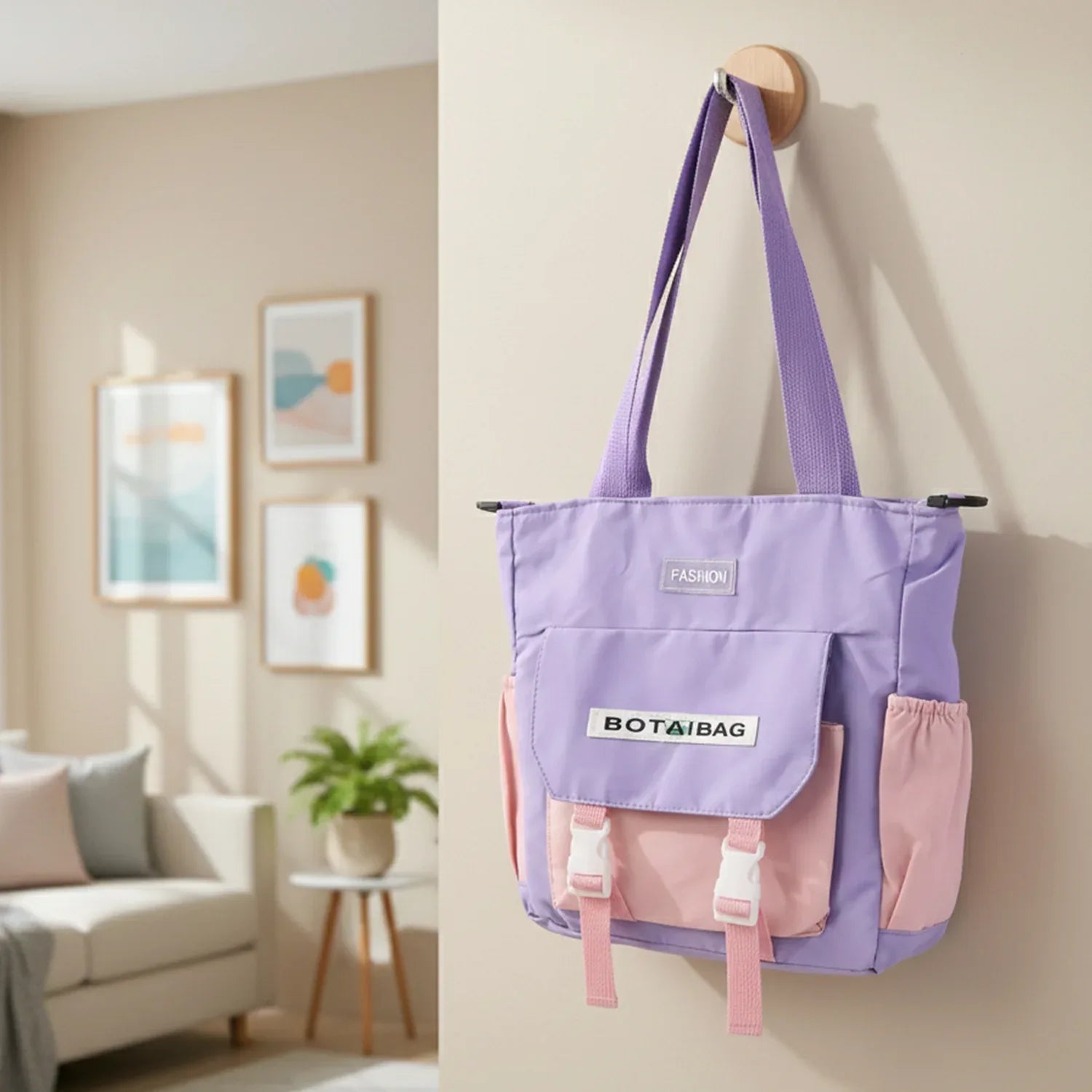 Trendy Multi-pocket Shoulder Tote Sling Bag (1 Pc) - Zidbik