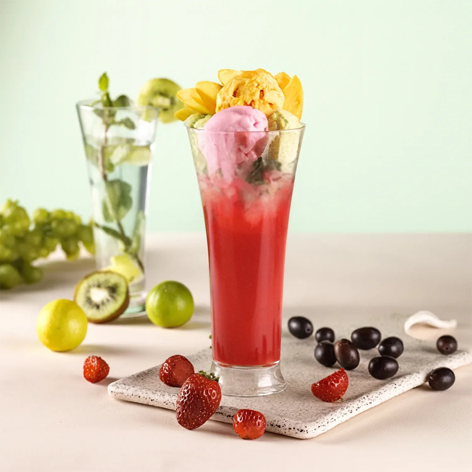 Supermom Plastic Faluda Matt Glass Set (300ml 6 Pc) - Zidbik