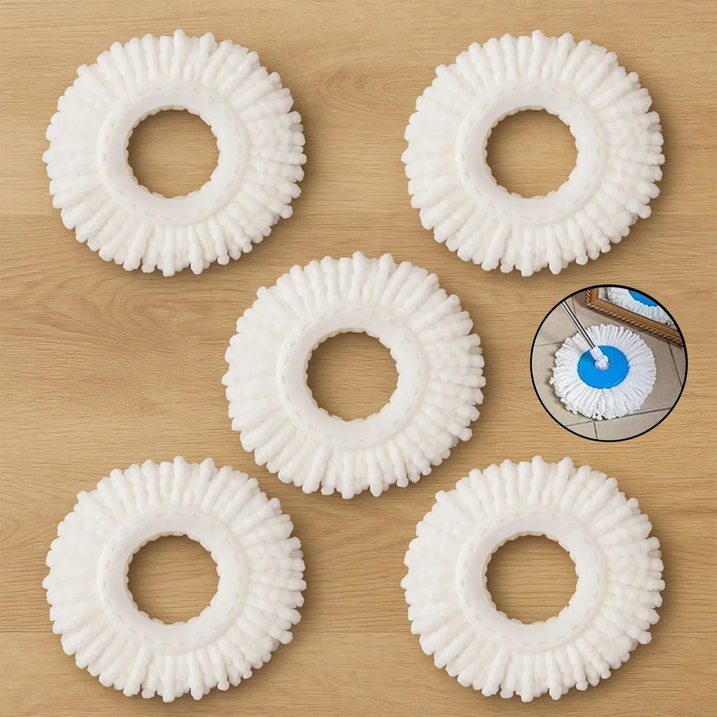 Microfiber Spin Mop Refill Head 360 Rotating Mop (5 Pc) - Zidbik