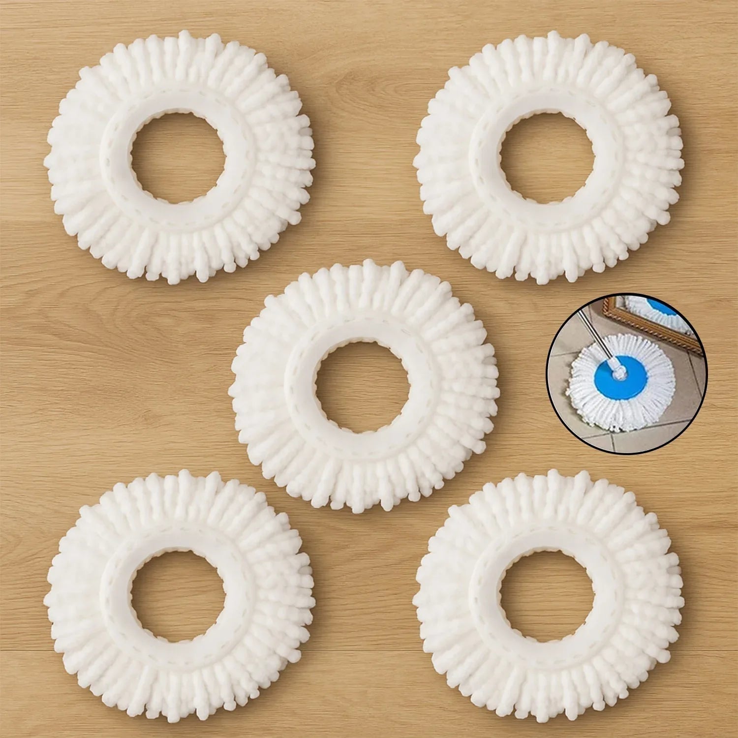 Microfiber Spin Mop Refill Head 360 Rotating Mop (5 Pc) - Zidbik