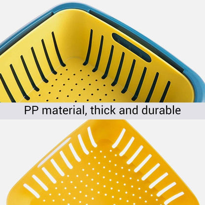 2355 Double Layer Food Drainer Washing Basket With Collapsible Strainers Colander - Zidbik