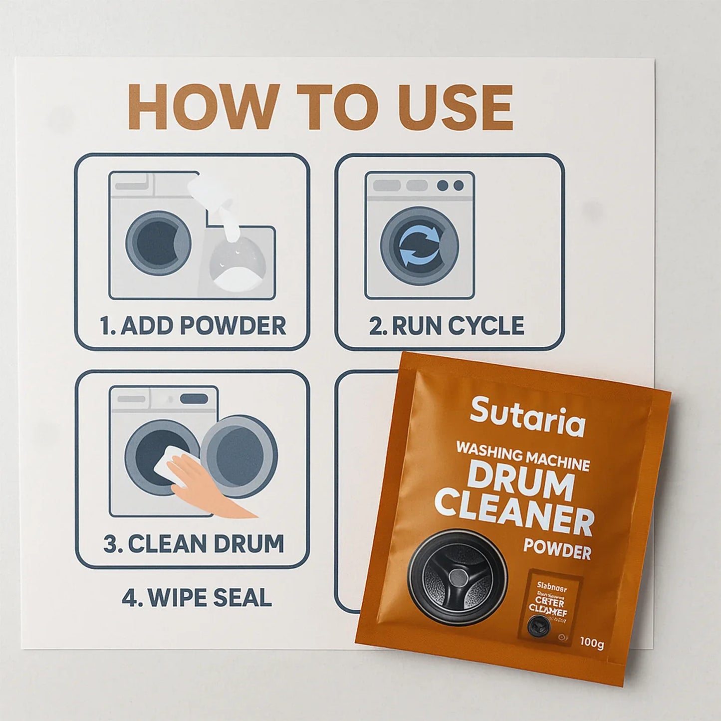 Washing Machine Drum Cleaner Powder 100g - Zidbik
